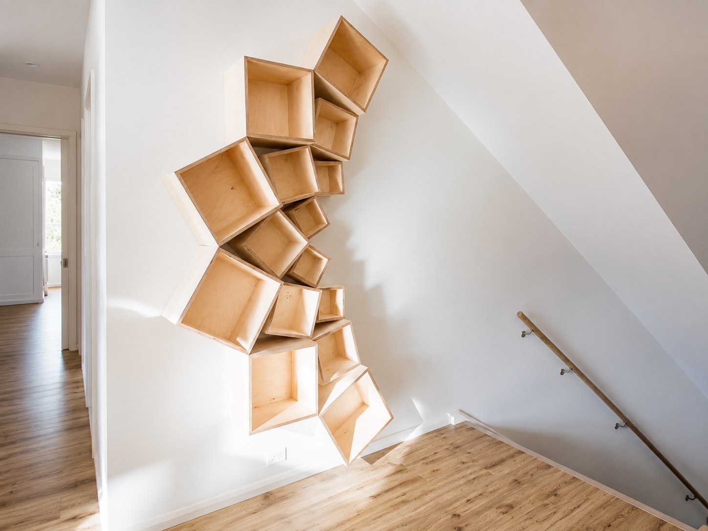 Sculptural timber feature installation